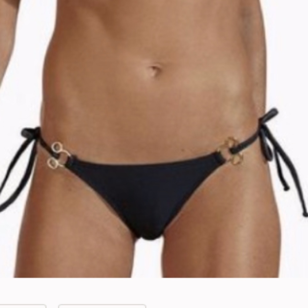 Agua de coco Mickey Mouse metal ruched bikini bottoms XS swimsuit